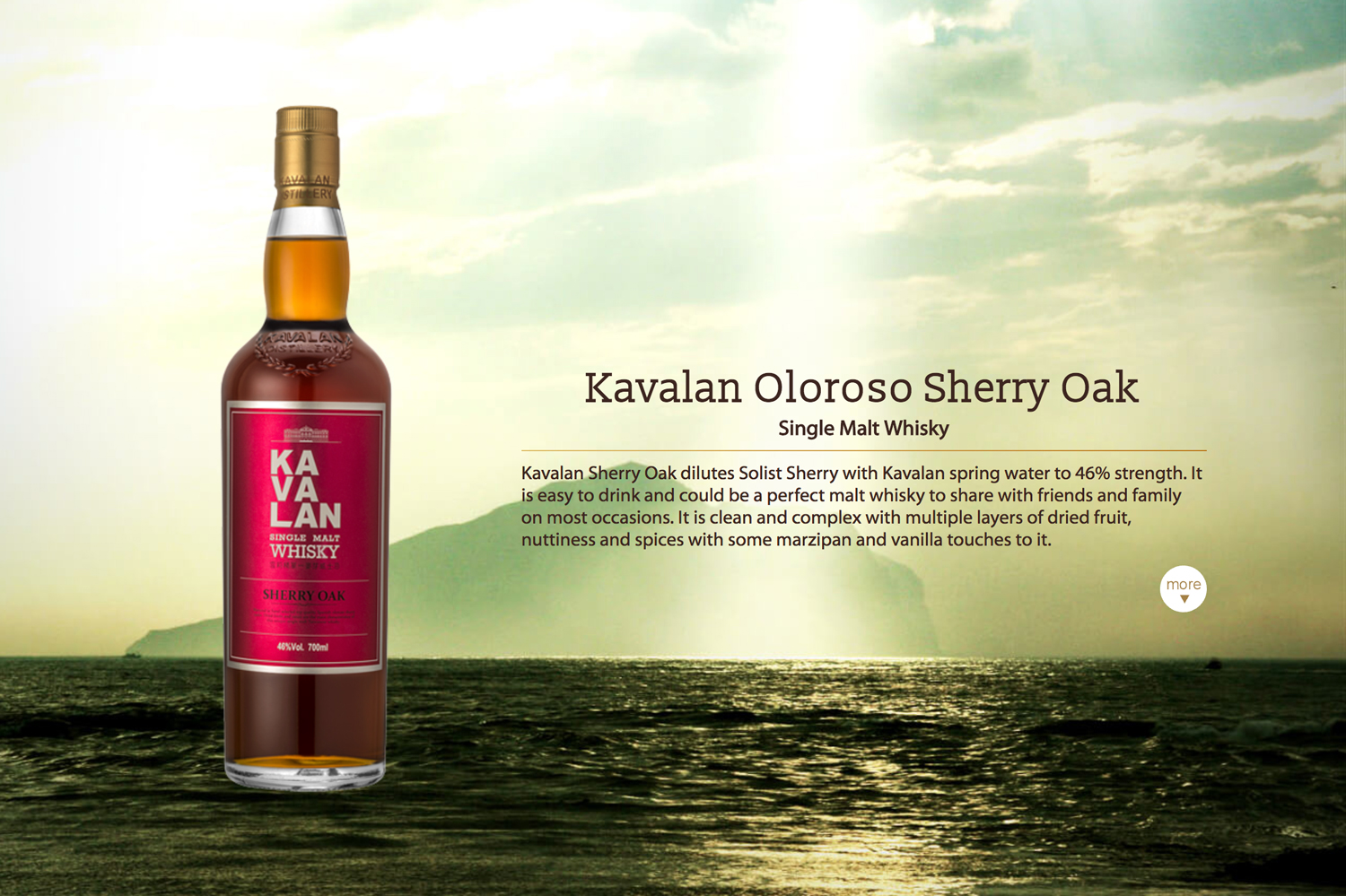 The Kavalan Oloroso Sherry Oak had received the highest grade possible -- Gold Outstanding.