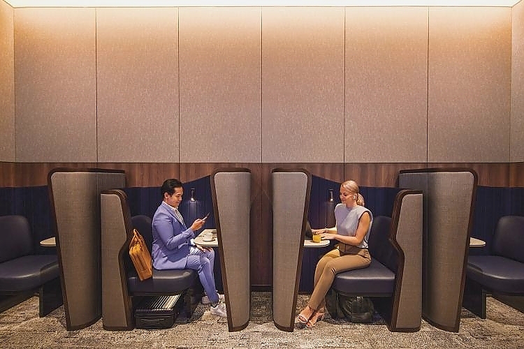 Productivity pods in Business Class SilverKris Lounge