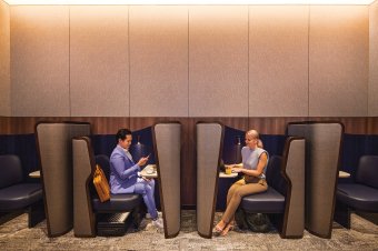 Productivity pods in Business Class SilverKris Lounge