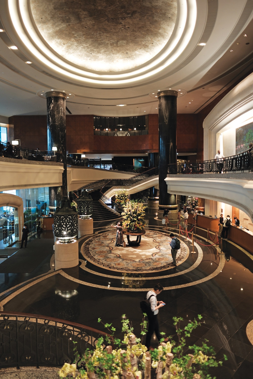 The Grand Hyatt boasts the largest and most grandiose lobby in the Harbour City Hotel.