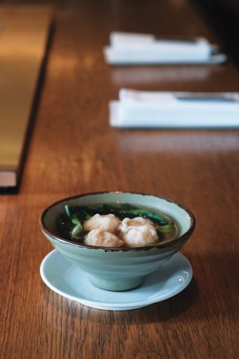 The clear soup with wontons is another delicious option.
