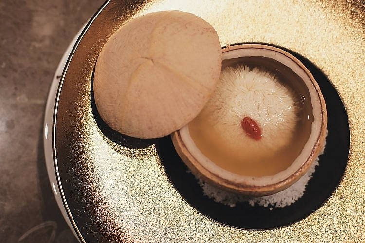 Double-boiled Chicken Broth in Coconut