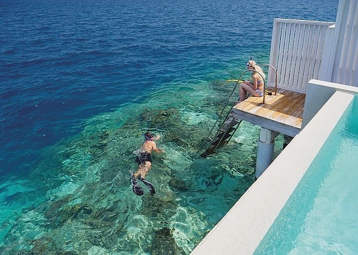 Reef Water Pool Villa Snorkeling Aerial