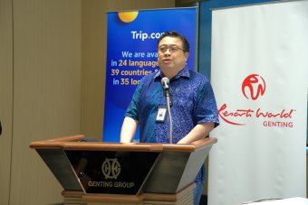 Mr Spencer Lee, Executive Vice President of Sales, Marketing & PR, Resorts World Genting, delivering his speech at the event