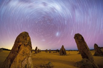 Startrails and Milky Way over The Pinnacles, Nambung National Park