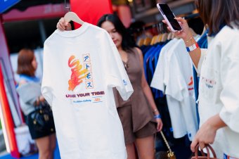 Crowd checking out the Tiger x atmos: Spirit of the Tiger CNY streetwear collection