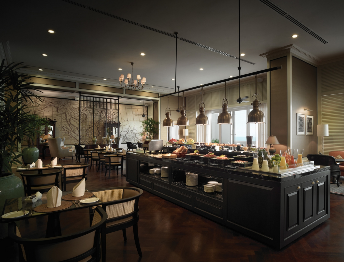 E&O Hotel Planters Lounge buffet area