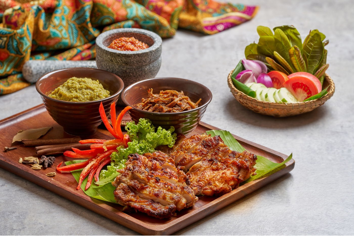 Signature Dish - Spicy Chicken Langkawi Luxe with Trio Sambal