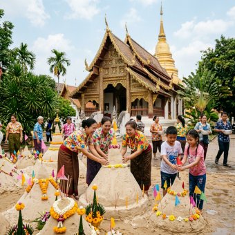 Sand Pagoda in Thai Temple